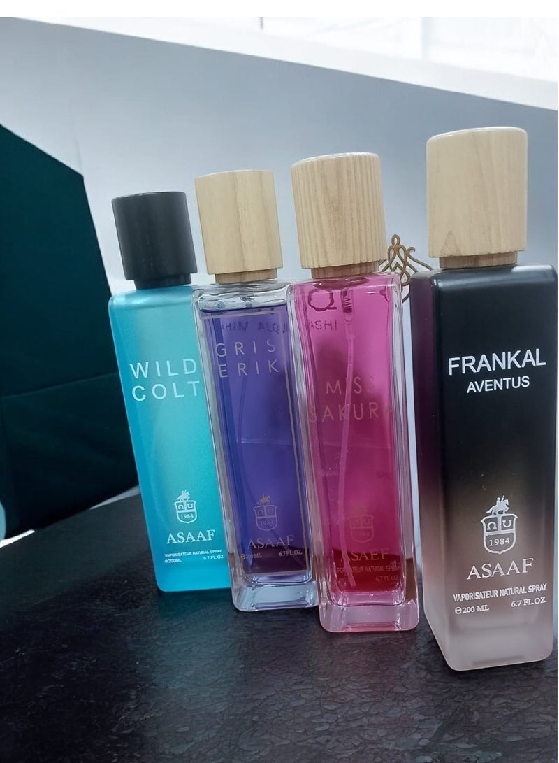 Asaaf Trend General Perfume Set 4 Pieces * 200ml Eau de Parfum - Image 1